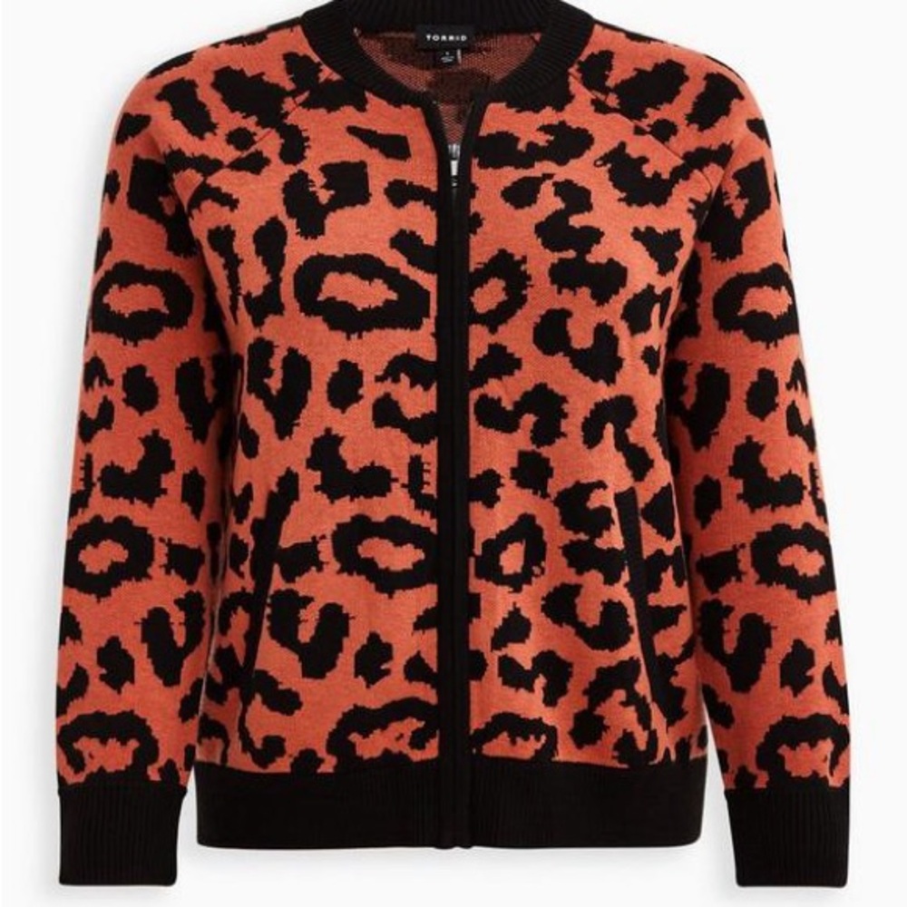 Leopard Print Zip-Up Jacket - image 3